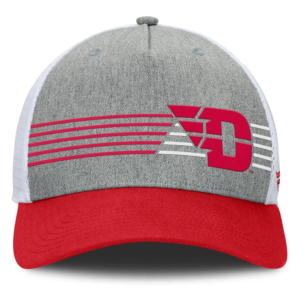 Casquette ajustable pour homme Fanatics Heather Grey/Red Dayton Flyers Profile Trucker
