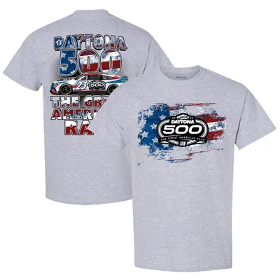 Checkered Flag 2023 Daytona 500 Two Spot Knit T-Shirt - Gray