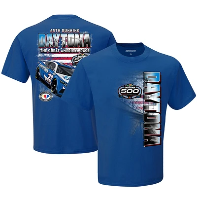 T-shirt à damier Royal 2023 Daytona 500 pour homme