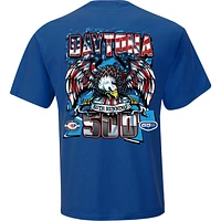 T-shirt aigle patriotique en tricot à deux points Daytona 500 Royal 2023 pour homme