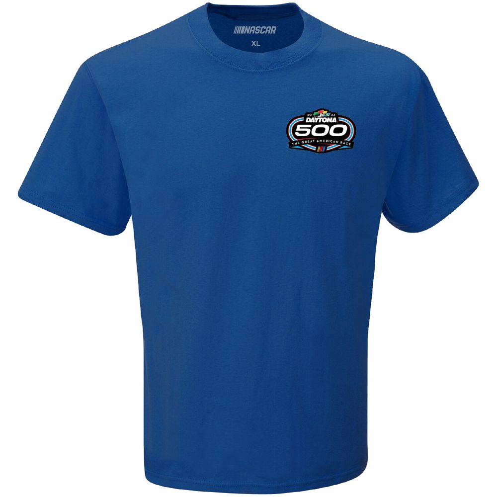 Men's Checkered Flag Royal 2023 Daytona 500 Two Spot T-Shirt