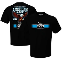 T-shirt à damier pour homme Daytona International Speedway 2025 500 Eagle noir