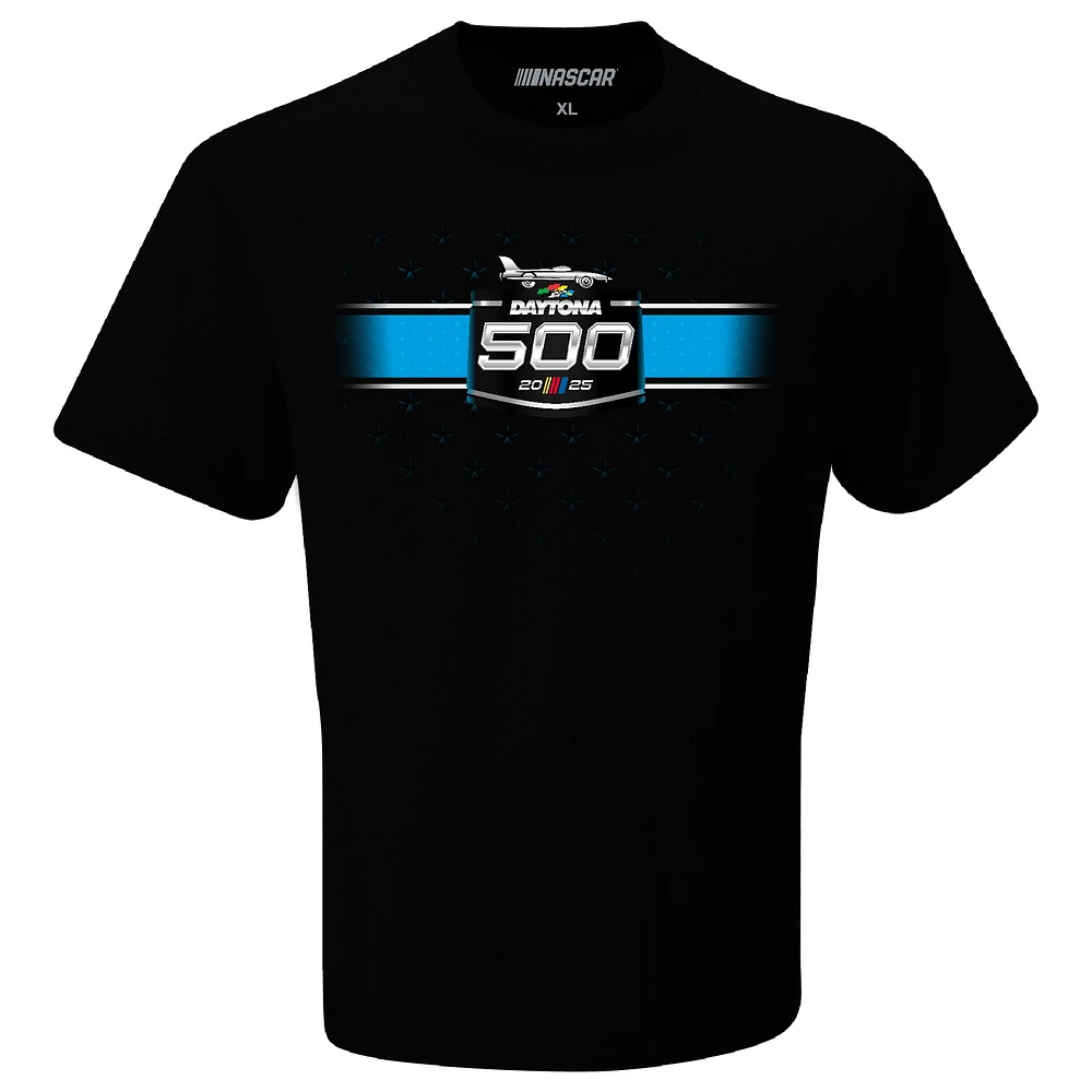 T-shirt à damier pour homme Daytona International Speedway 2025 500 Eagle noir