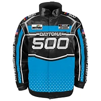 Men's Checkered Flag Sports  Black Daytona International Speedway 2025 500 Full-Button Nylon Jacket