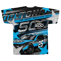 Men's Checkered Flag Sports  Black Daytona International Speedway 2025 500 Total Print T-Shirt