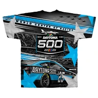 Men's Checkered Flag Sports  Black Daytona International Speedway 2025 500 Total Print T-Shirt