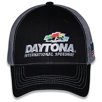 Casquette ajustable à damier pour homme avec logo Daytona International Speedway Daytona 500 noir