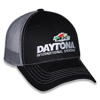 Men's Checkered Flag Sports Black Daytona International Speedway Daytona 500 Logo Adjustable Hat