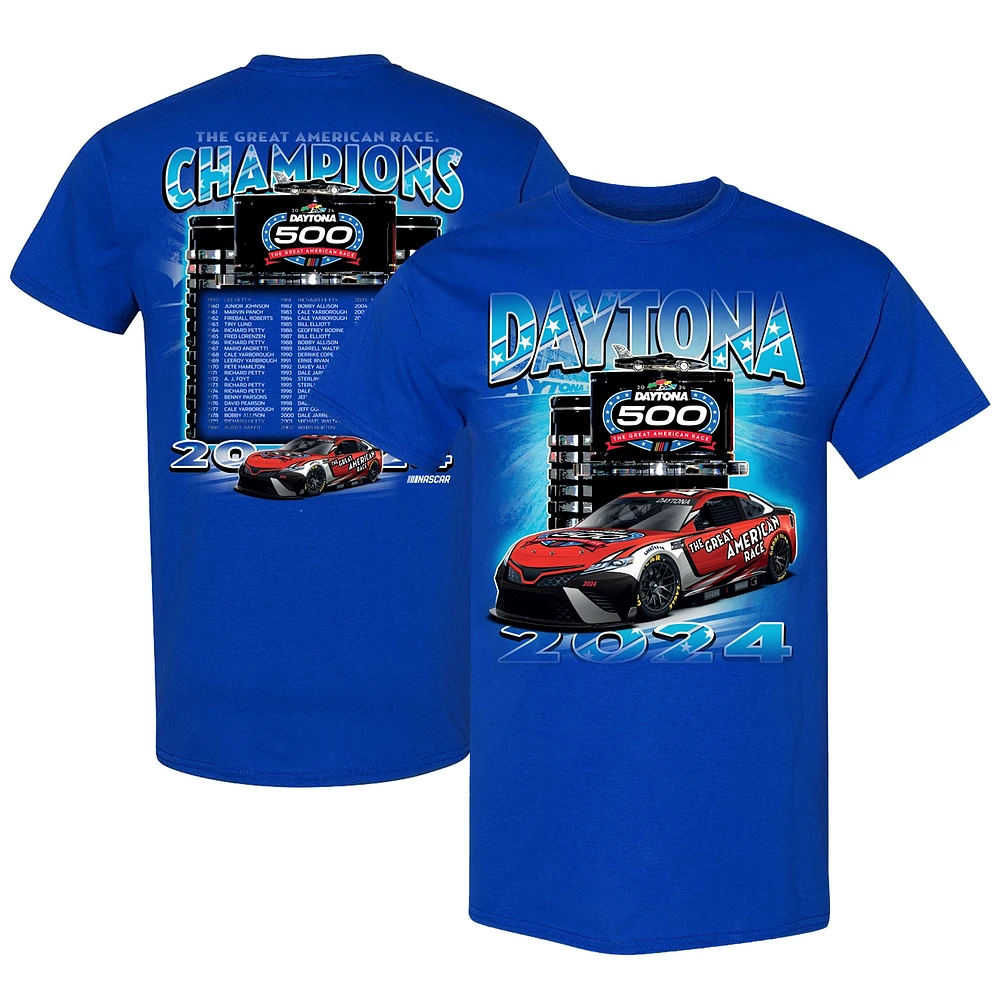 Men's Checkered Flag Sports  Blue 2024 Daytona 500 Champions T-Shirt