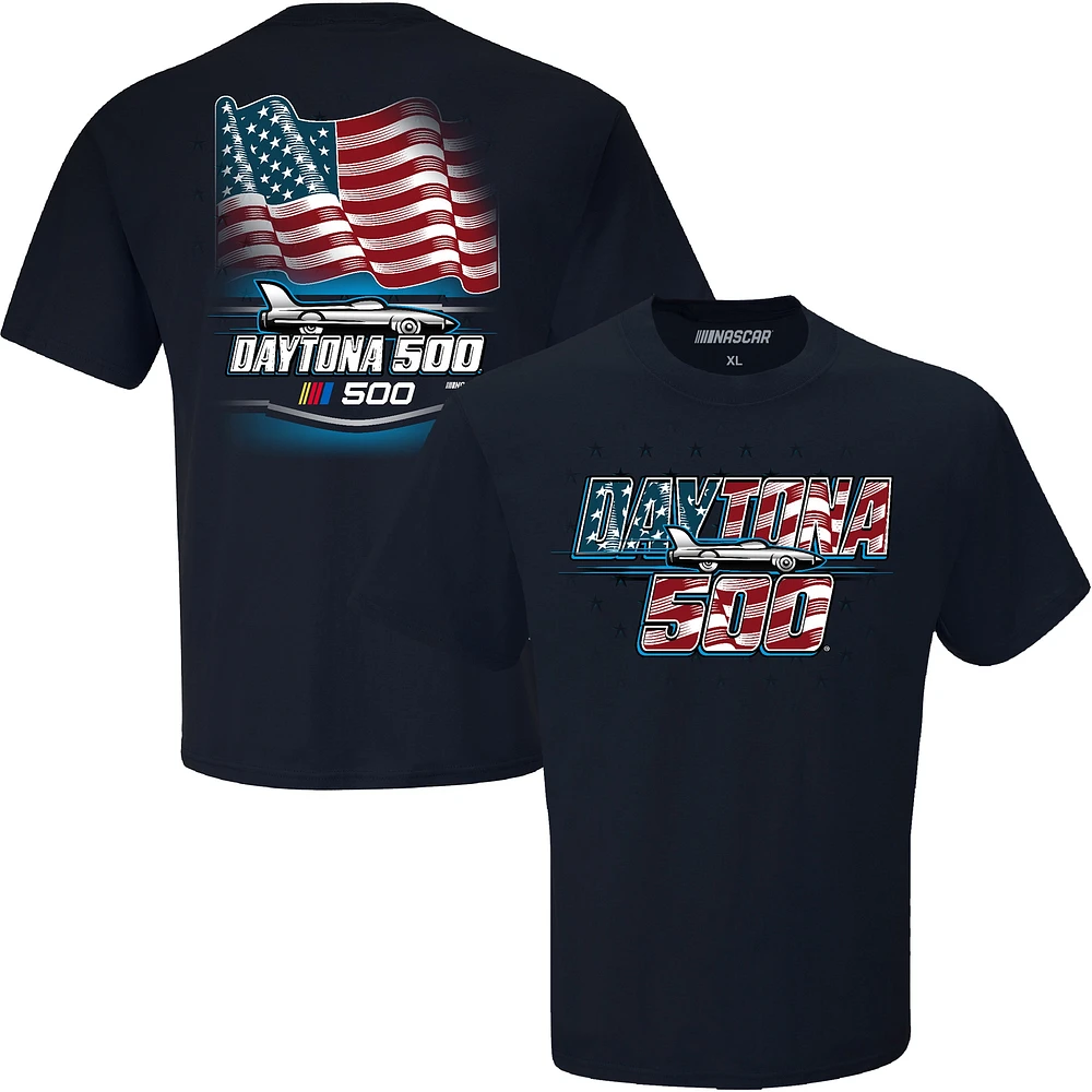 Men's Checkered Flag Sports Navy Daytona International Speedway 2025 500 American T-Shirt