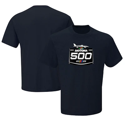 T-shirt à damier bleu marine pour homme avec logo Daytona International Speedway 2025 500