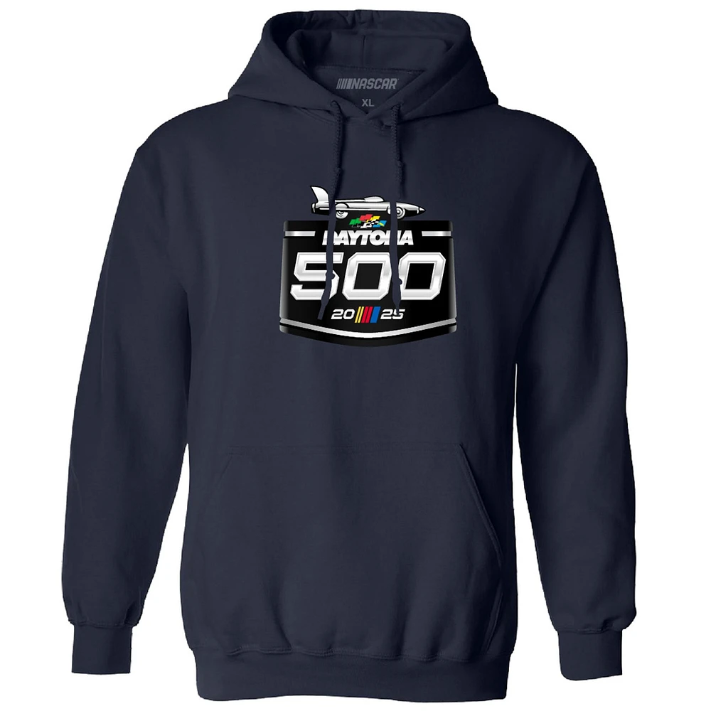 Men's Checkered Flag Sports Navy Daytona International Speedway 2025 500 Pullover Hoodie