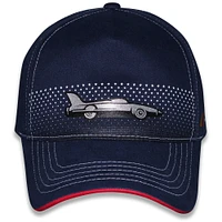 Casquette ajustable Daytona International Speedway Daytona 500 Trophy pour homme avec drapeau à damier et logo bleu marine