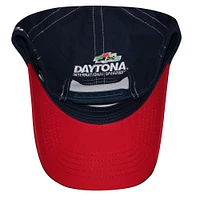 Casquette ajustable Daytona International Speedway Daytona 500 Trophy pour homme avec drapeau à damier et logo bleu marine