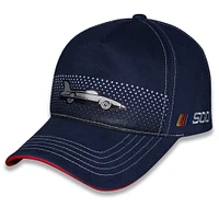 Casquette ajustable Daytona International Speedway Daytona 500 Trophy pour homme avec drapeau à damier et logo bleu marine