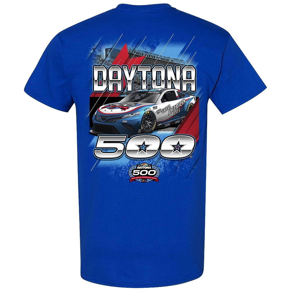 Men's Checkered Flag Sports  Royal 2024 Daytona 500 Graphic T-Shirt