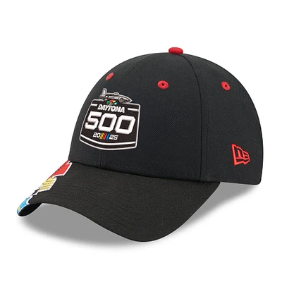 Casquette réglable noire 2025 Daytona 500 9FORTY New Era pour hommes