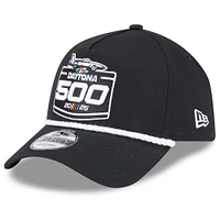 Casquette ajustable en corde A-Frame 9FORTY Daytona International Speedway 2025 Daytona 500 pour homme New Era noire