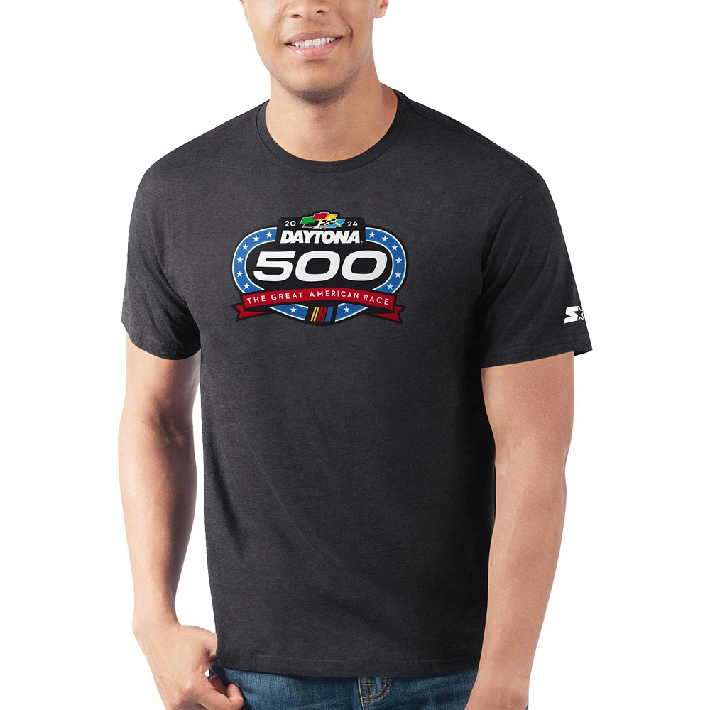 T-shirt graphique Starter noir 2024 Daytona 500 Prime Time pour hommes