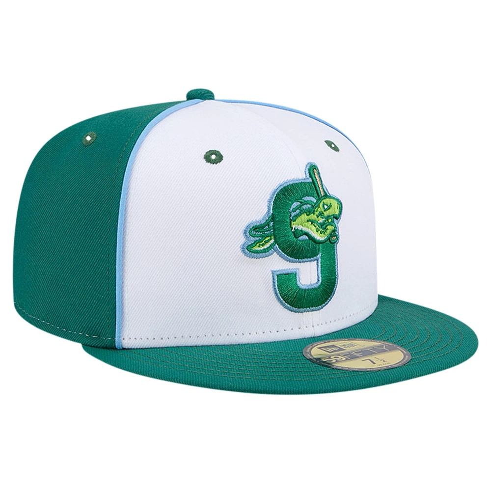 Men's New Era White Daytona Tortugas Theme Night The Nine 59FIFTY Fitted Hat