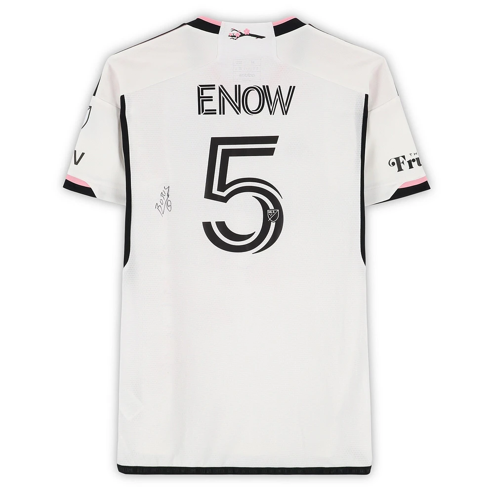 Boris Enow D.C. United Autographed Match-Used #5 White adidas Jersey from the 2024 MLS Season - Size M