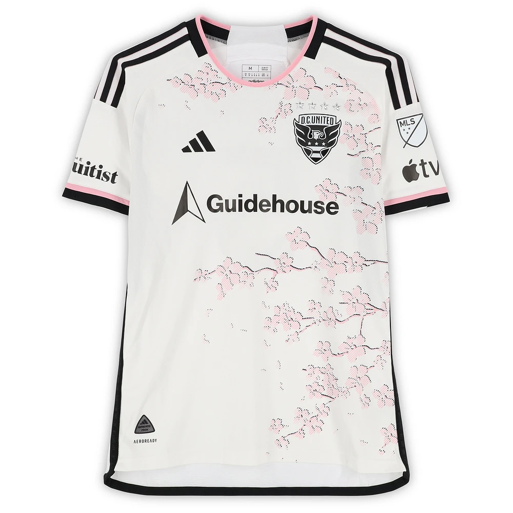 Boris Enow D.C. United Autographed Match-Used #5 White adidas Jersey from the 2024 MLS Season - Size M