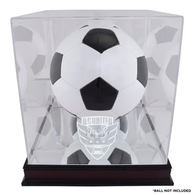 D.C United Fanatics Authentic Mahogany Team Logo Soccer Ball Display Case