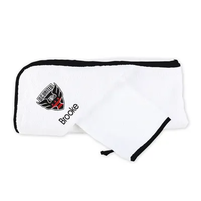 D.C. United Infant Personalized Hooded Towel & Mitt Set - White