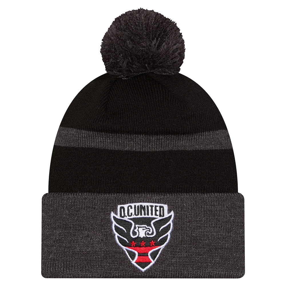 Men's New Era  Black D.C. United 2025 Kickoff Cuffed Knit Hat with Pom