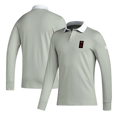 Polo à manches longues adidas 2023 Player gris D.C. United Travel pour hommes