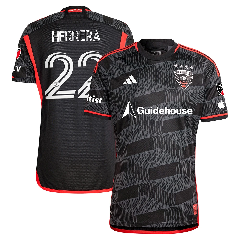 Men's adidas Aaron Herrera Black D.C. United 2024 The Icon Kit Authentic Player Jersey