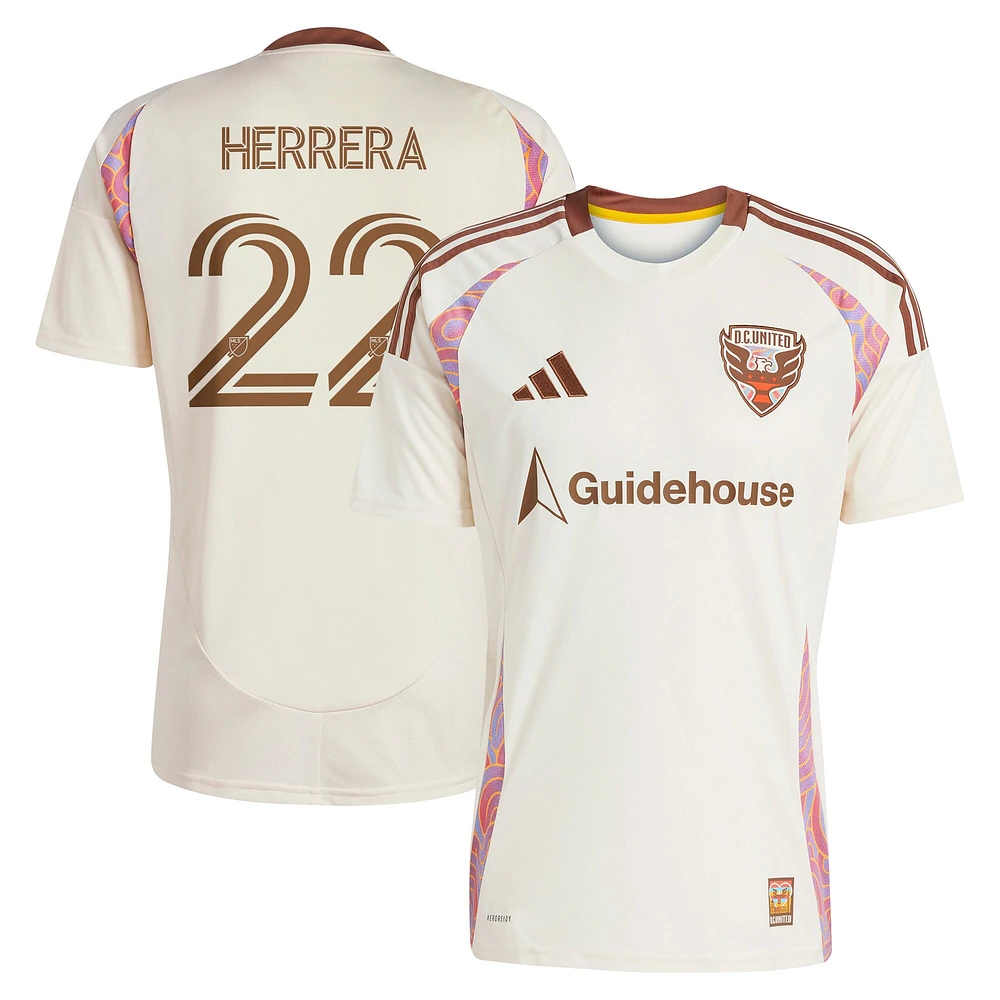 Maillot réplique du joueur adidas Aaron Herrera Natural D.C. United 2025 The Soul Kit pour homme