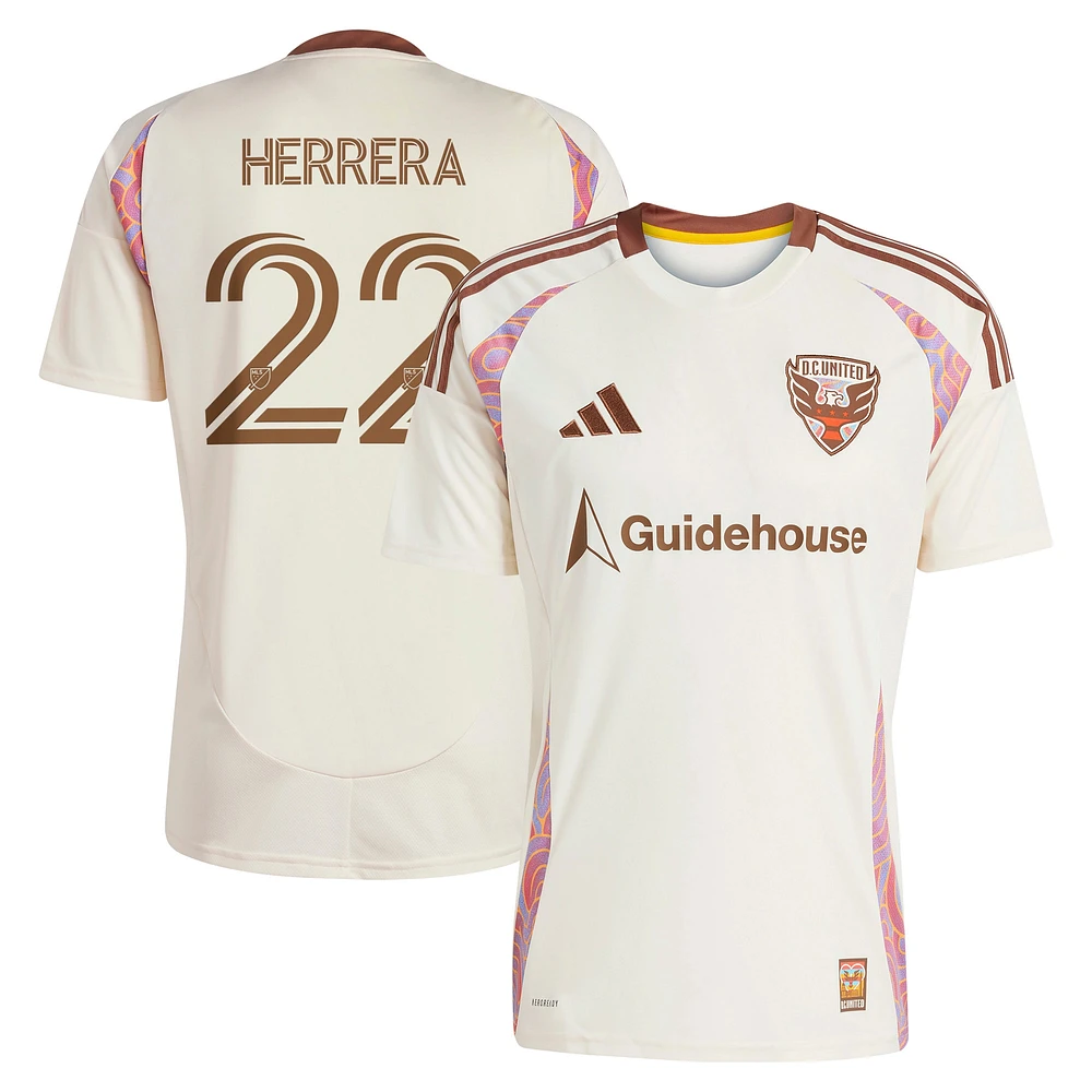 Maillot réplique du joueur adidas Aaron Herrera Natural D.C. United 2025 The Soul Kit pour homme