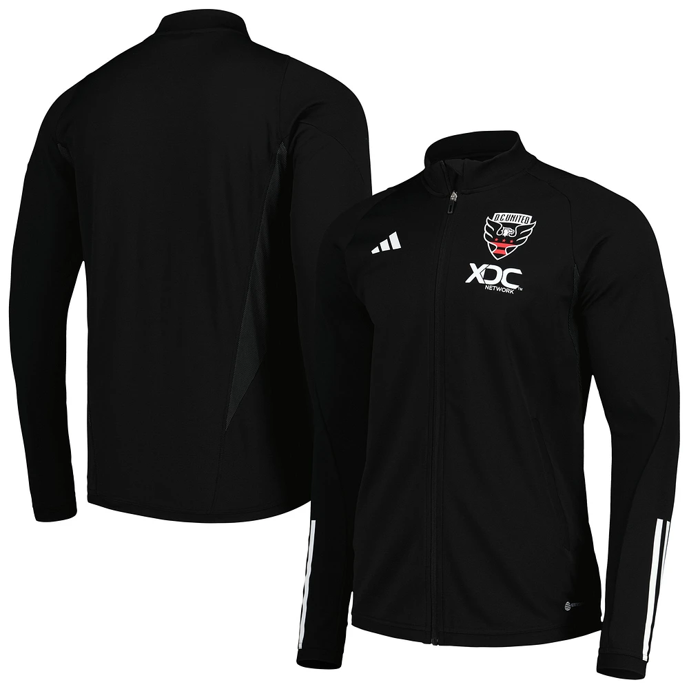 Haut d'entraînement à glissière intégrale D.C. United 2023 On-Field AEROREADY adidas pour homme Noir