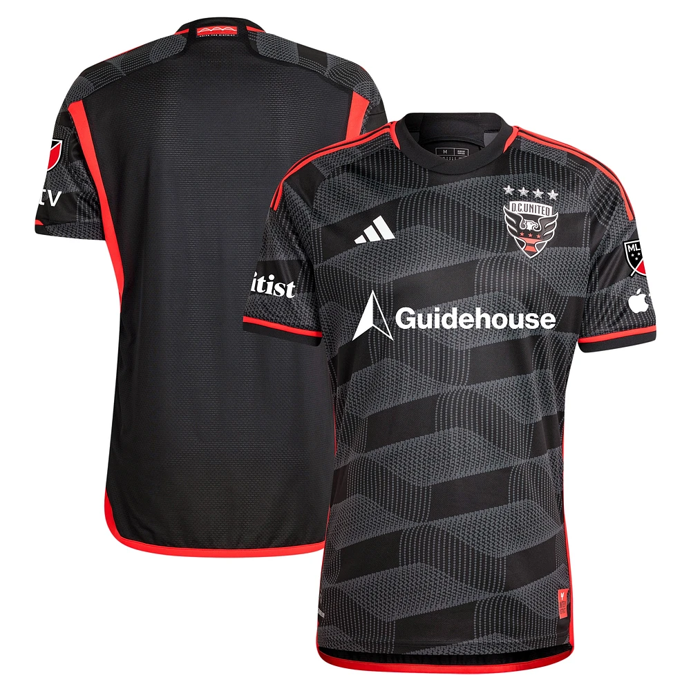 Maillot adidas noir D.C. United 2024 The Icon Kit authentique pour homme