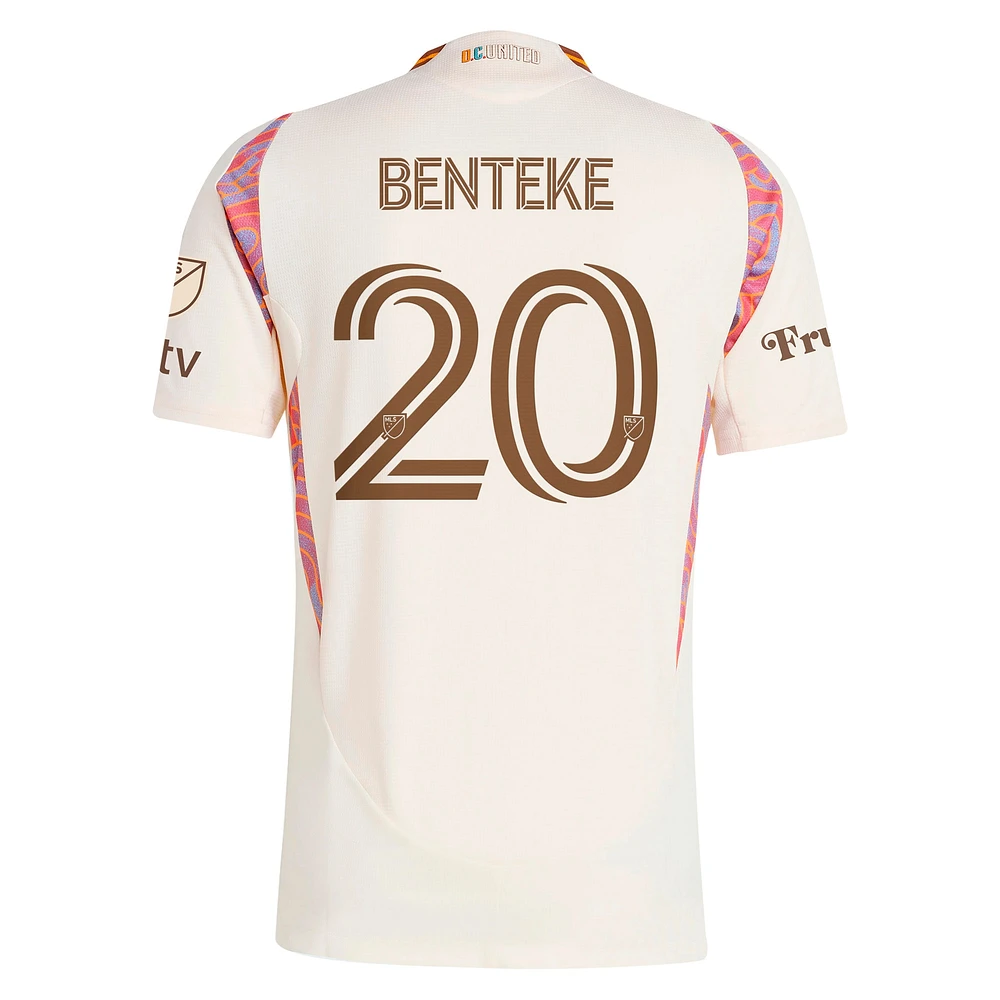 Men's adidas Christian Benteke Natural D.C. United 2025 The Soul Kit Authentic Player Jersey