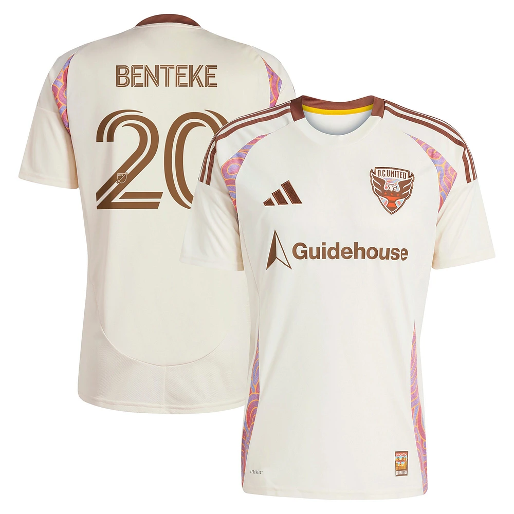 Maillot de joueur réplique adidas Christian Benteke Natural D.C. United 2025 The Soul Kit pour homme