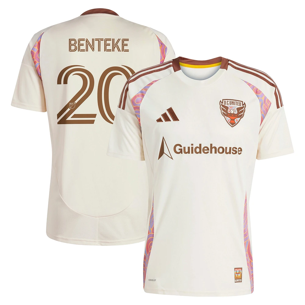 Maillot de joueur réplique adidas Christian Benteke Natural D.C. United 2025 The Soul Kit pour homme