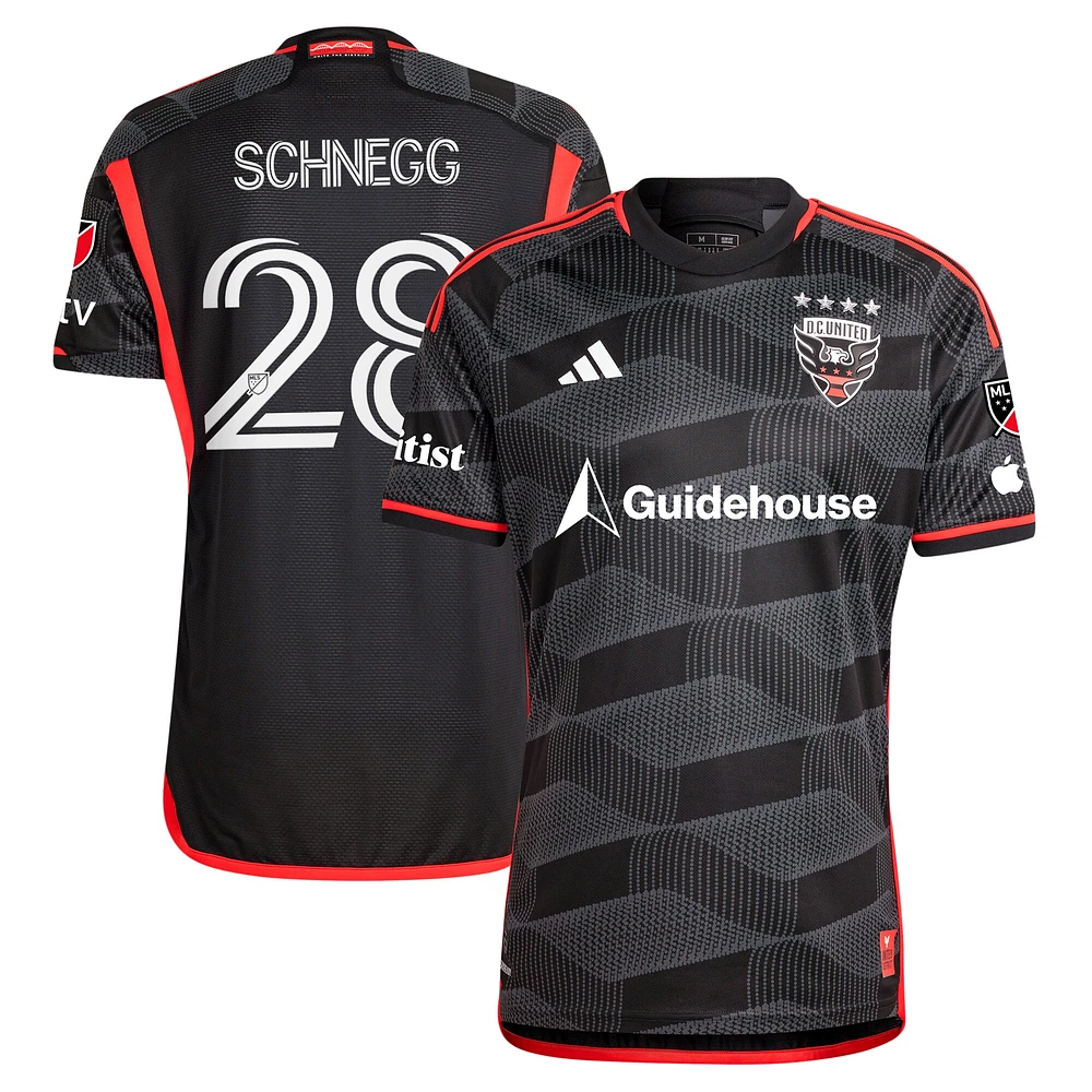 Men's adidas David Schnegg Black D.C. United 2024 The Icon Kit Authentic Player Jersey