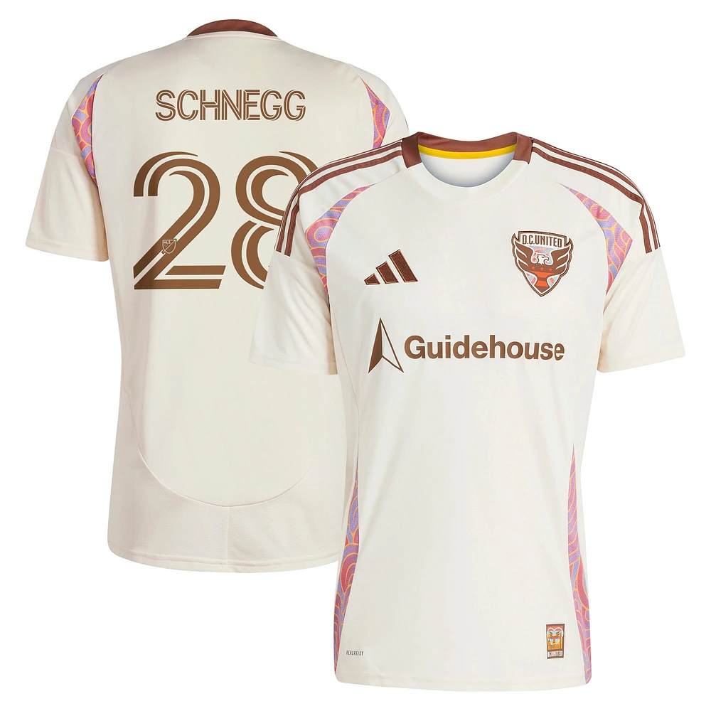 Maillot réplique du joueur adidas David Schnegg Natural D.C. United 2025 The Soul Kit pour homme