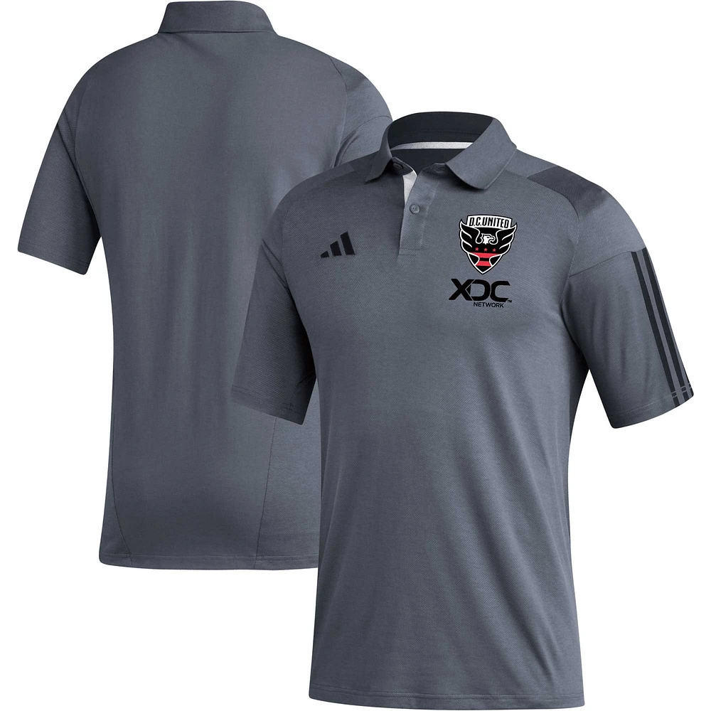 Polo d'entraînement terrain adidas D.C. United 2023 gris pour homme