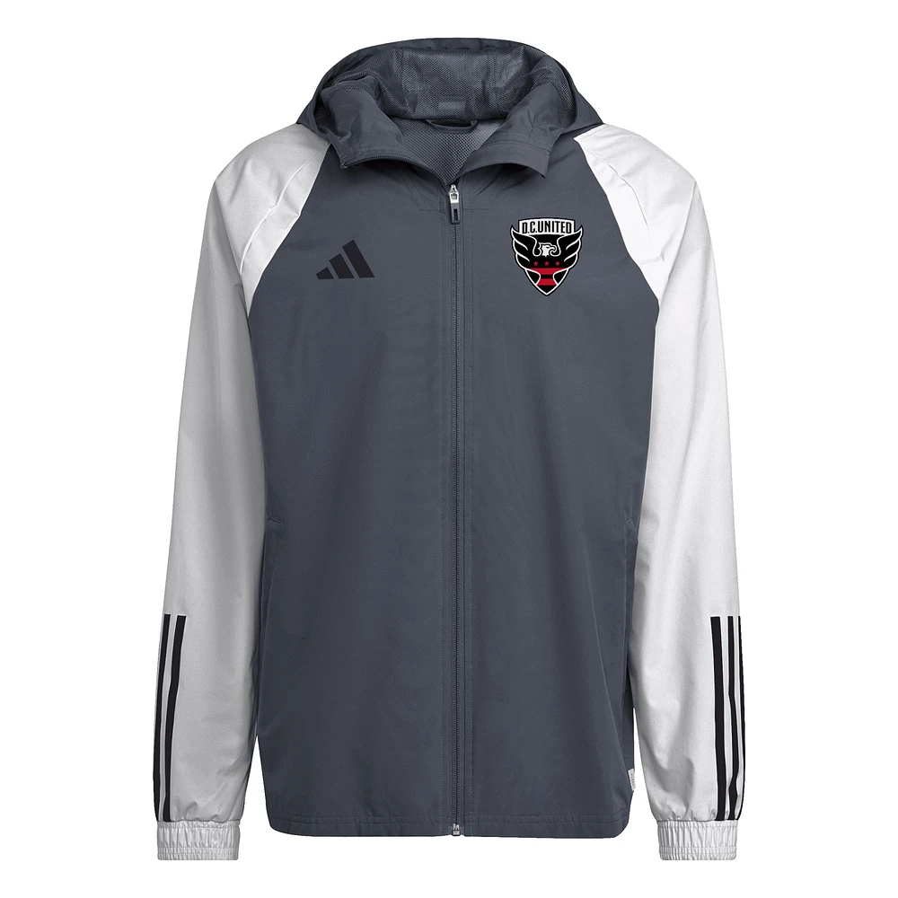 Men's adidas Gray D.C. United 2024 All-Weather Full-Zip Jacket