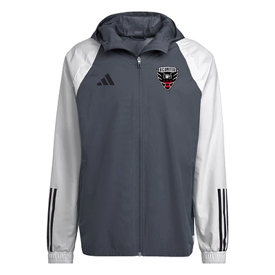 Veste adidas D.C. United 2024 toutes saisons entièrement zippée pour homme, grise