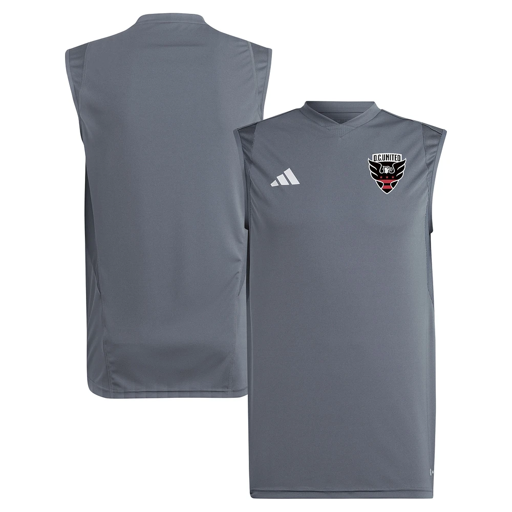 Maillot d'entraînement sans manches adidas D.C. United 2024 AREOREADY pour homme, gris