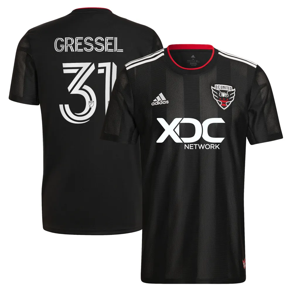 Lids Julian Gressel D.C. United adidas 2022 Black and Red Kit Replica Player Jersey | Montebello Town