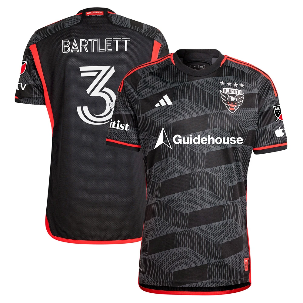 Maillot de joueur authentique The Icon Kit Lucas Bartlett noir pour homme adidas D.C. United 2024