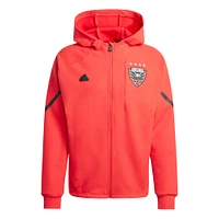 Veste adidas rouge D.C. United 2024 Anthem Travel à manches raglan et fermeture éclair pour homme