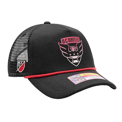 Casquette ajustable noire D.C. United Atmosphere Trucker pour hommes