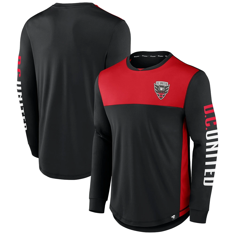 Men's Fanatics Black/Red D.C. United Striker Long Sleeve T-Shirt