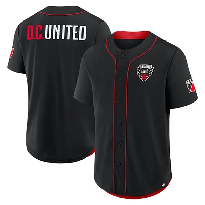 Maillot de baseball noir D.C. United Injury Time pour homme Fanatics